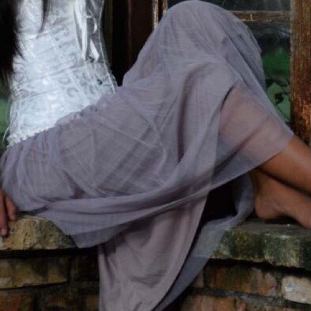 Lavender Purple Tulle Long Skirt Medium